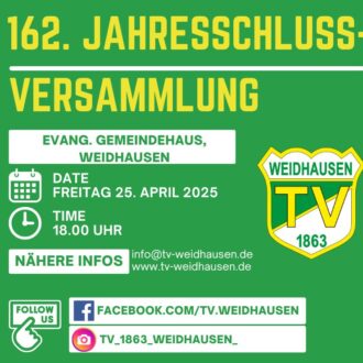 Jahresschlussversammlung des TVW am 25.04.2025